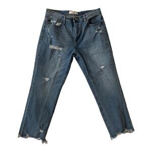 Kancan womens 11 29 Michelle high rise slim straight raw cuff crop ankle cute bl